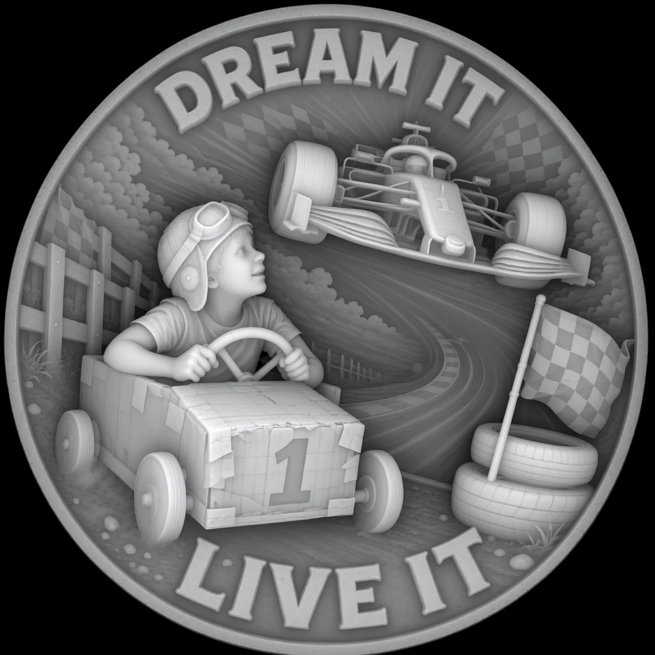 4096 by 4096 grayscale depth map for Dream It Live It