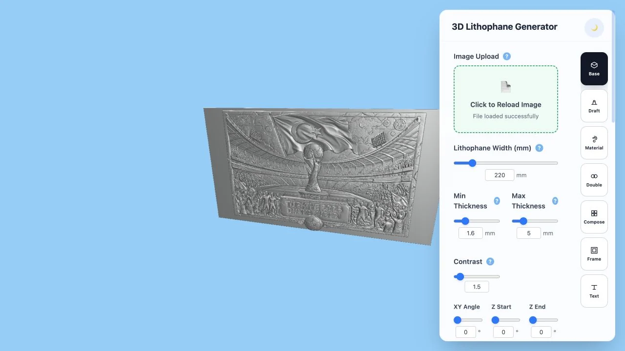 A second viewing angle of the same World Cup relief in SculptOK
